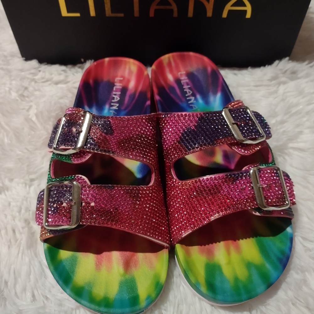 Rhinestone Rainbow 🌈  Sandals Women's Size 6 New in Box
